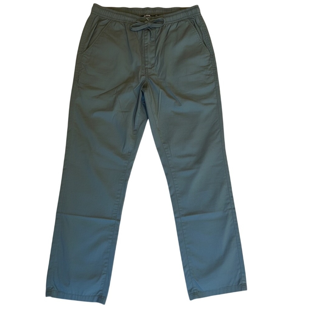 PrAna Men's Straight Leg Hiking Pants‎ Elastic Waist Dark Green/Blue, Size L